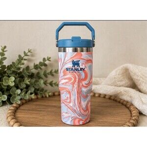Stanley IceFlow Flip Straw Tumbler 30oz POOL SWIRL Blue Coral Limited Edition